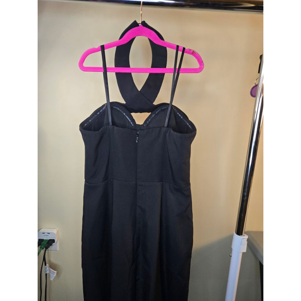 Women's BARIANO Black Halter Neck Maxi Dress L - Picture 4 of 16
